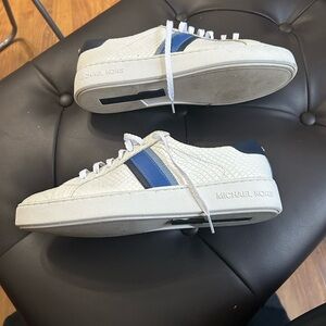 Michael Kors Women’s White and Blue Sneakers